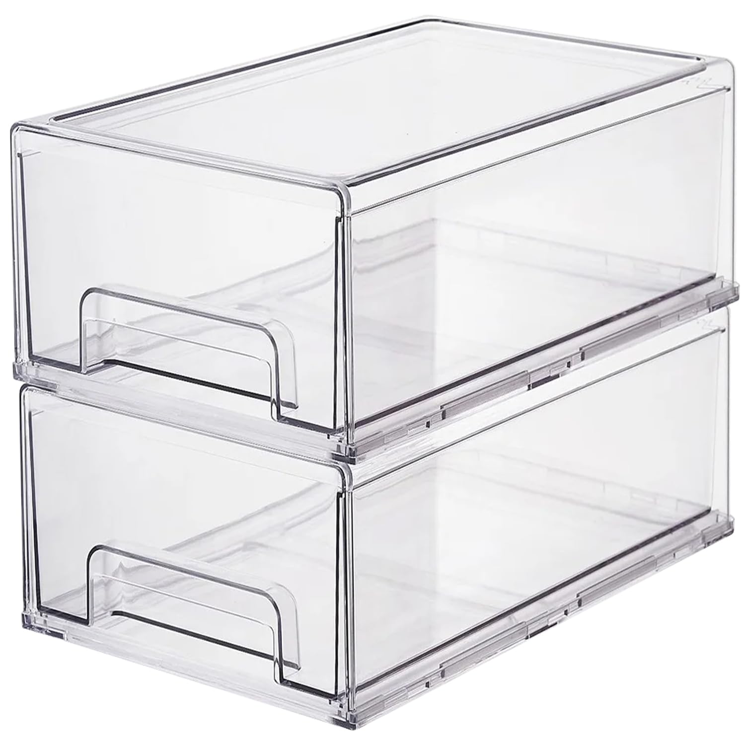 Photo 1 of Clear Plastic Storage Drawer Organizer Bins, Perfect for Kitchen Organization or Pantry Organization and Storage, Fridge Drawer Organizer Bins, Pantry Storage and Organization Bins