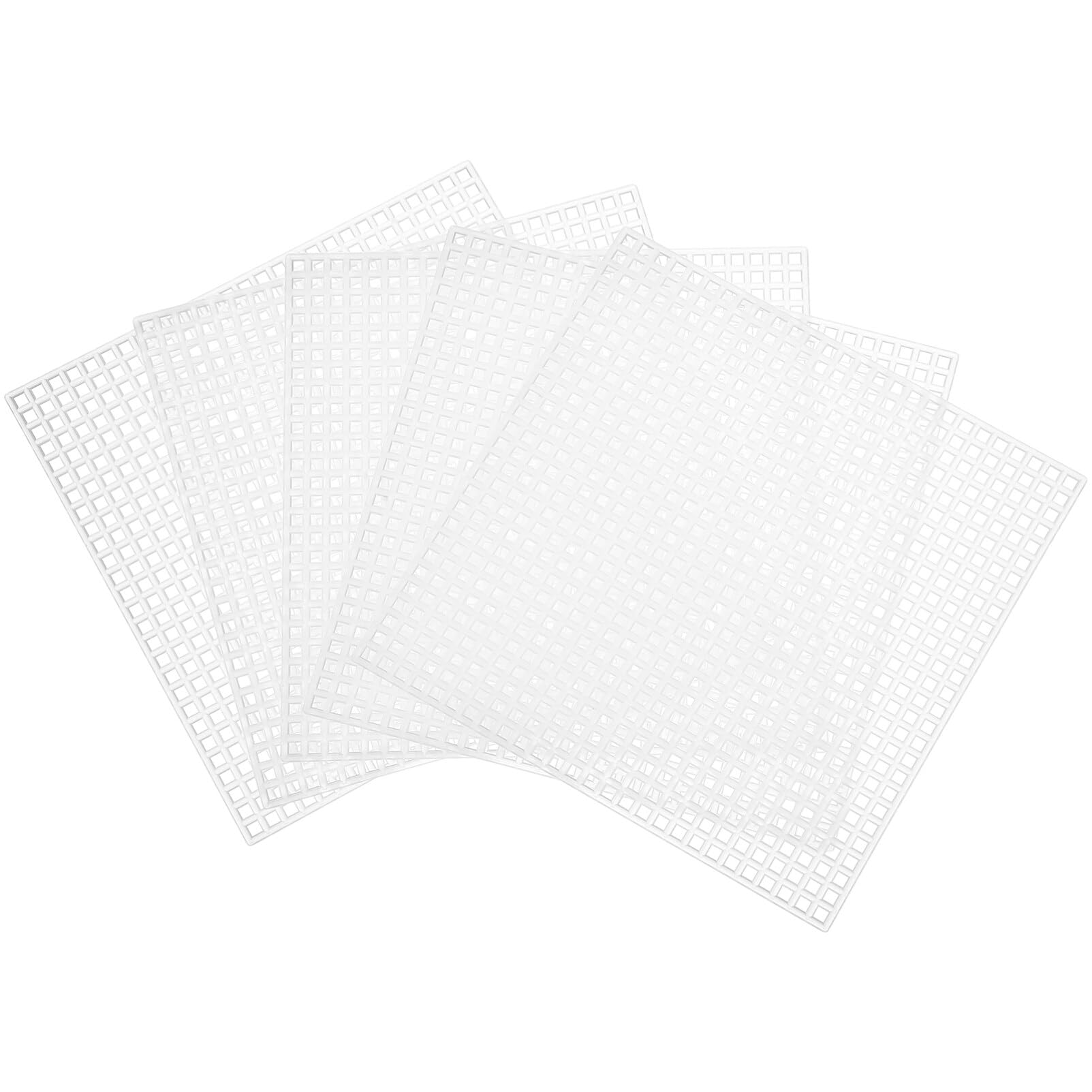 EXCEART 12 Pcs Mesh Canvas Sheet Square Cross Stitch Plastic Meshes Cross Stitch Plastic Aida Mesh Screen for Embroidery,Knit and Crochet Projects, 10.60X10.60X0.50CM