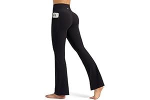 Willit Pantalon de yoga évasé pour femme - Taille haute - Contrôle du ventre - 73,7 cm - 78,7 cm - 83,8 cm