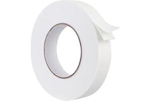 QDiShi Double Sided PE Foam Tape, Outdoor and Indoor Super Strong Foam Seal Tape for Decorative and Trim, Car & Gap Filling Mountings, Home Decor, Office Decor, Photo Frame (1in x 33ft White)