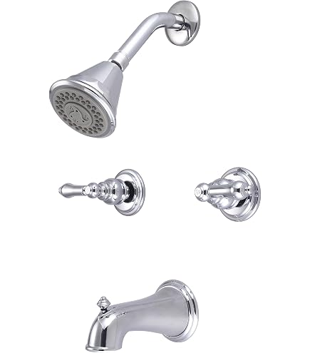Kingston Brass KB6231LL Badarmatur – Wanne/Dusche, 3 Griffe, Poliertes Chrom, Aus Messing