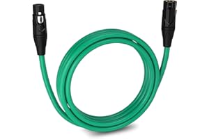 LyxPro 10 Feet XLR Microphone Cable Balanced Male to Female 3 Pin Mic Cord for Powered Speakers Audio Interface Professional Pro Audio Performance and Recording Devices - Green