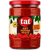 TAT Traditional Turkish Hot Red Pepper Paste, 19.4oz, Vegan Pantry Staples | Red Peppers Fresh Puree, Gluten Free Pasta Sauce, Mediterranean Flavor for Noodles, Salsa, Spaghetti &amp; Hot Sauce, Halal Food