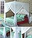 Mengersi 4 Corner Bed Canopy Curtain Bed Frame Draperies for Kids Girls Toddler (Twin, White)