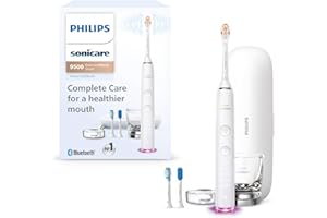 Philips Sonicare DiamondClean Smart 9500 Electric Toothbrush, Sonic Toothbrush with App, Pressure Sensor, Brush Head Detectio
