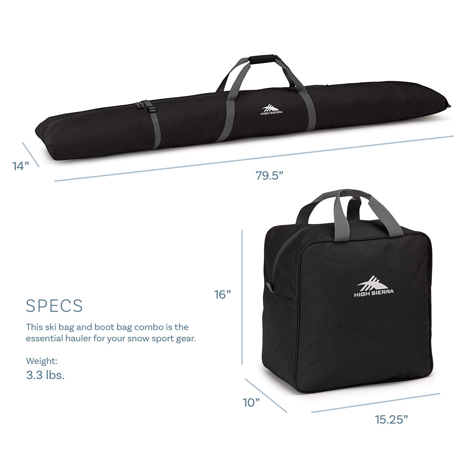 High Sierra Ski Bag and Boot Bag Combo