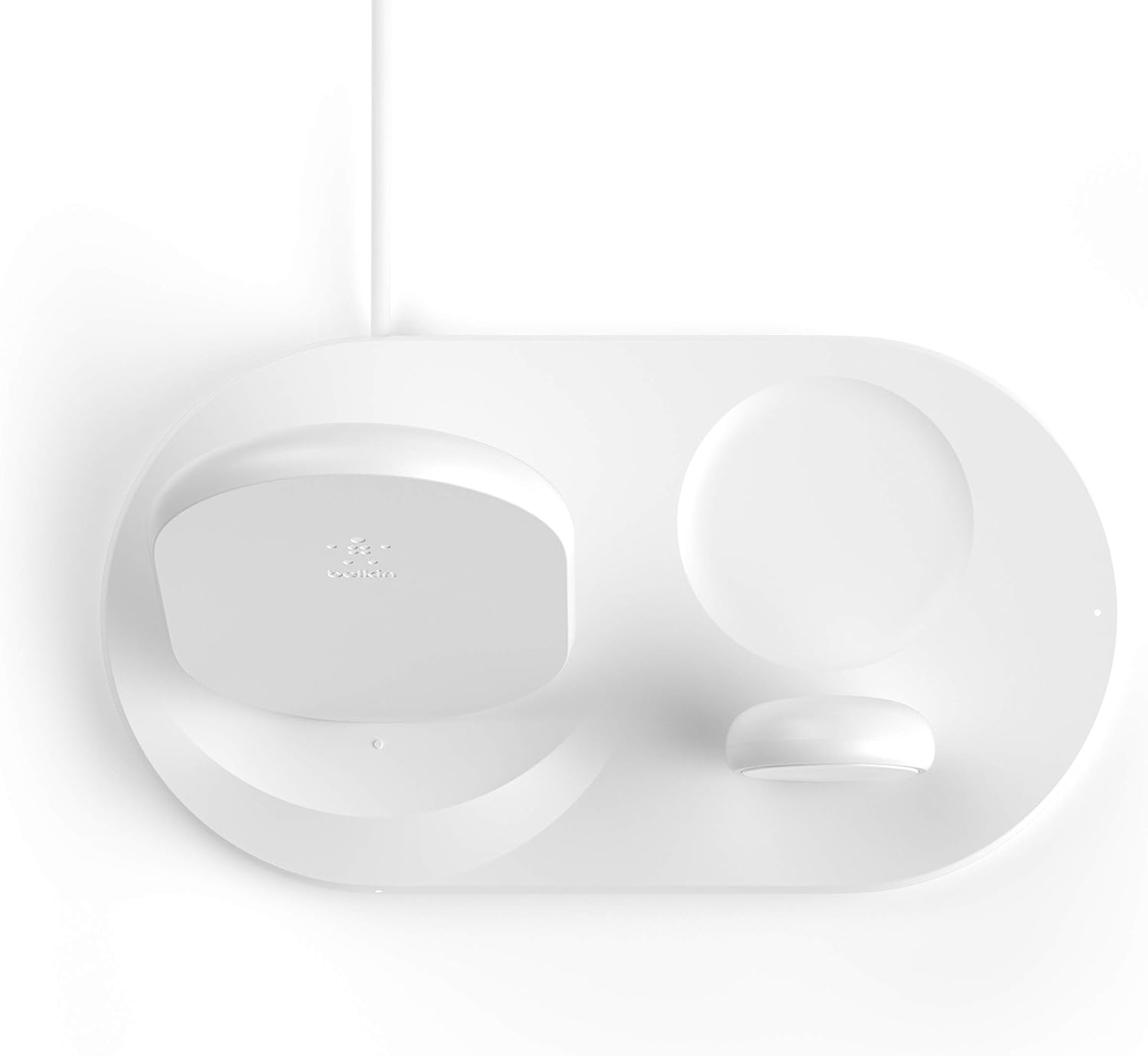 Belkin 3-in-1 Wireless Charger (Wireless Charging Station for iPhone, Apple Watch, AirPods) Wireless Charging Dock, iPhone Charging Dock, Apple Watch Charging Stand, White (WIZ001ttWH)