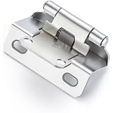 Ravinte Polished Chrome Semi-Overlay 1/2 inch Self-Closing Hinges, 10 Pack | 5 Pairs, Self-Closing Design, Face Frame Door Fit, Half Wrap-Around Cabinet Hardware Hinges, Kitchen Cabinet Face Mount
