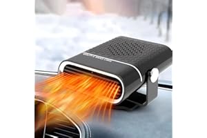 AEDNX Car Heater,Fast Car Heater Defroster, 150W 12V Windshield De-Icers, Plug in Automobile Windscreen Fan with Suction Holder for All Cars Portable Electronic Car Heater Auto Heater (black)