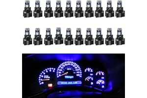 WLJH 74 Led Bulb Dash Lights Mini T5 2721 27 37 286 Wedge PC74 Twist Socket Automotive Instrument Panel Gauge Light Kits Cluster Shift Indicator Interior Bulbs 12V Blue Pack of 20