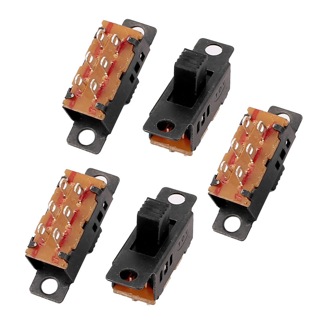 sourcing map 5Pcs 3 Position 6P DPDT Micro Miniature PCB Slide Switch Latching Toggle Switch