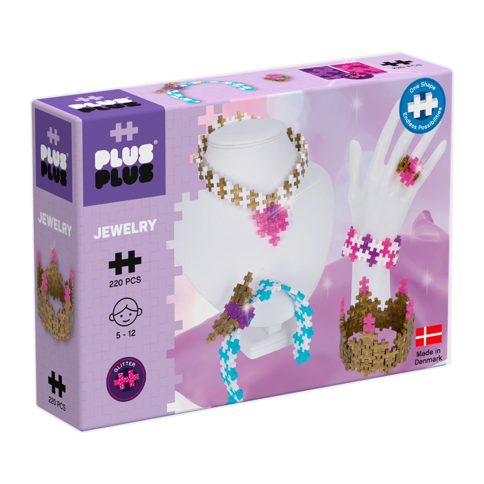 Plus-Plus 9603851 Ingenious Construction Toy Jewellery Set Building Blocks Set Jewelry, 220 Pieces