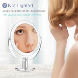 CLSEVXY 6.25 Inch Double-Sided Makeup Mirror 1X/15X 360° Swivel view 5