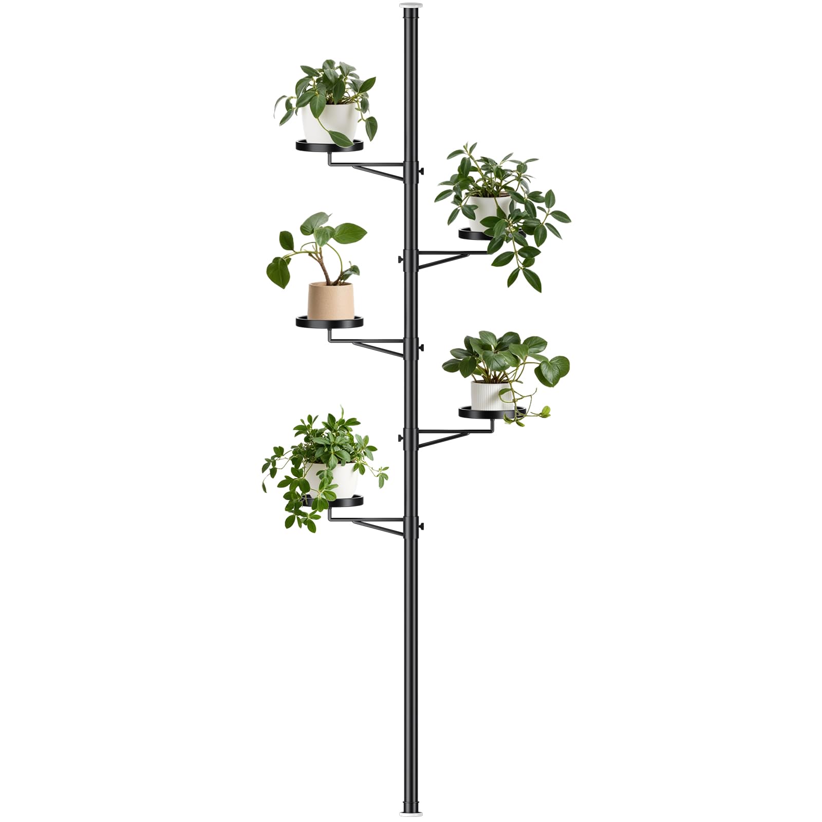 Zononoca Tension Rod Plant Stand, Plant Poles for Hanging Plants Indoor, 6 Tier Tension Pole Plant H
