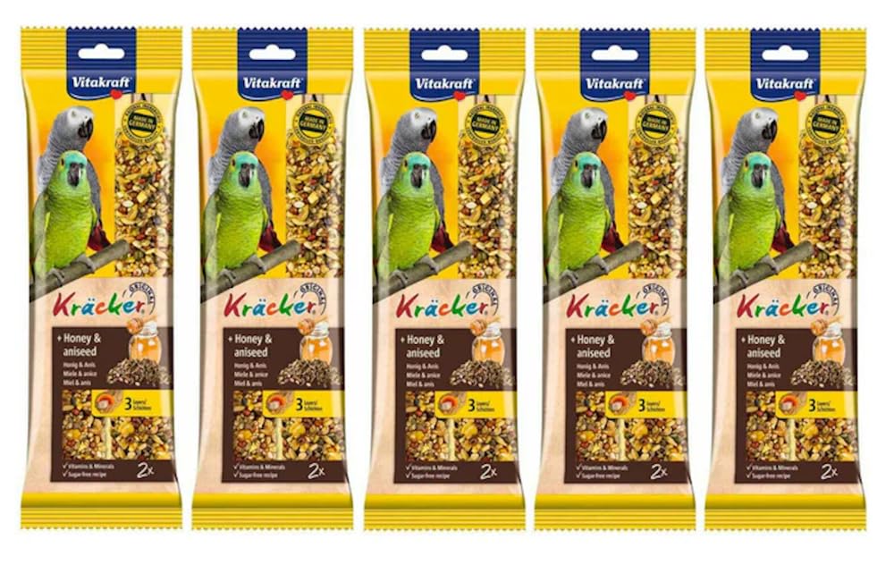 Vitakract Parrot Kracker Treat Sticks with Honey and Anise 2pk, Case of 5