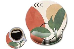 HOPONY Ergonomic Mouse Pad with Wrist Support Gel Rest, Comfortable for Computer, Laptop, Pain Relief with Non-Slip Rubber Base, 9 x 10 in,Modern Abstract