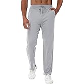 MIVEI Men's 30"/34"/36" Inseam Open Bottom Sweatpants Athletic Lounge Workout Running Gym Track Pants with Zipper Pockets