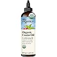Sky Organics Castor Oil (237 ml) USDA Organic Castor Oil Cold Pressed, 100% Pure, Hexane Free Organic Castor Oil – Moisturizi