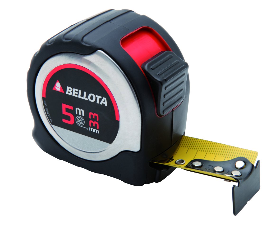 Bellota 50013-5 BL Self-retracting Tape Measure 5 m with Tape 33 mm Wide. Goes 3 metres Without Twisting. Precision Level II