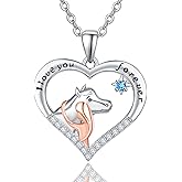 Dreamboat Animal Heart Necklace for Women 925 Sterling Silver Cute Animal Pendant Birthday Party Jewelry Gifts