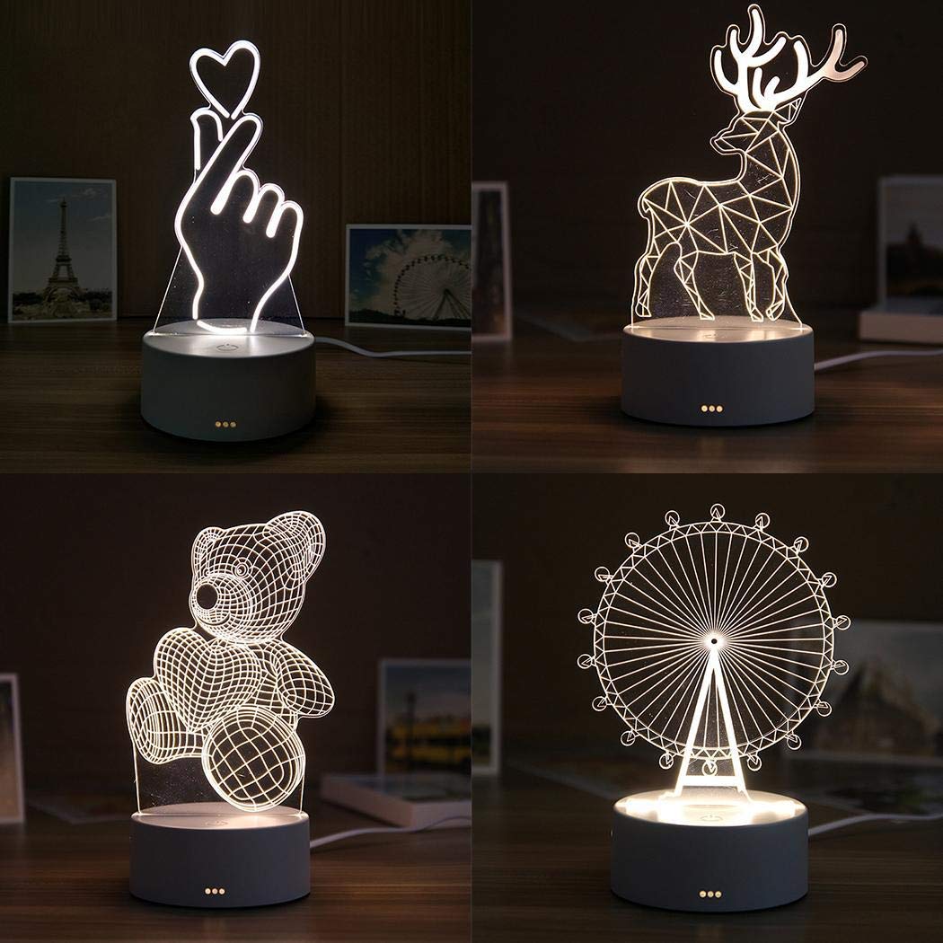 Kikole New Home Bars Night Light Table Bedside Lamp LED 3D Creative Gift Night Lights