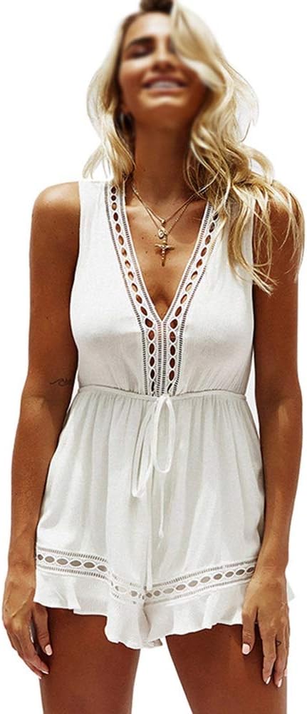 white short romper jumpsuit
