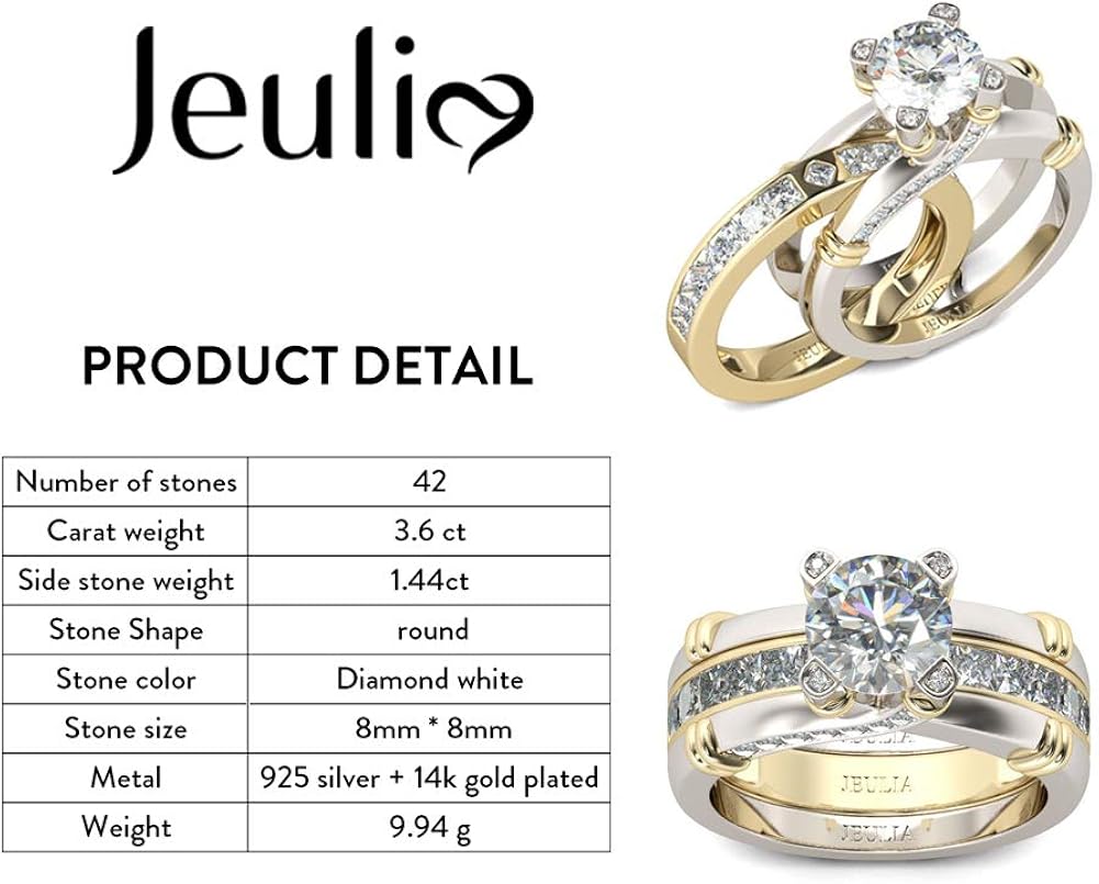 Jeulia Diamond Band Rings For Women Cz Sterling Silver Interchangeable Ring Sets Wedding Engagement Anniversary Promise Ring Bridal Sets Silver 5 Jewelry Cjp Org In