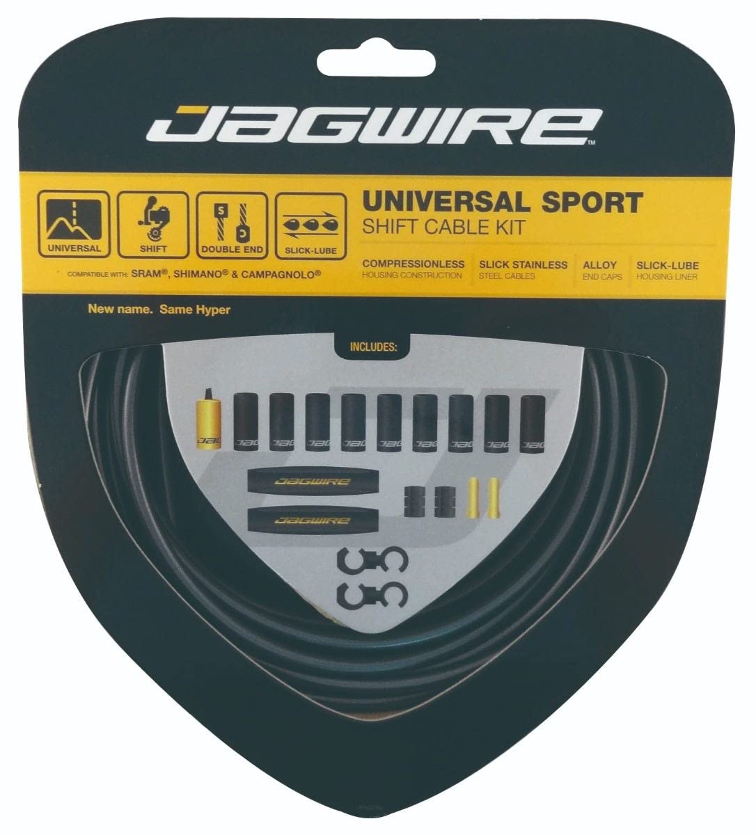 Jagwire 2X Sport Shift Adult Unisex Shift Cable and Sheath Kit, Grey, One Size