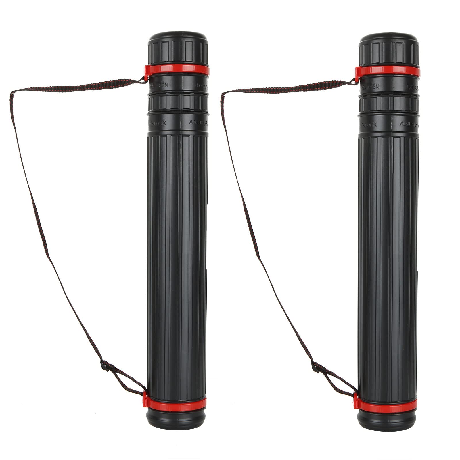 JMIATRY 2 Pack Poster Tube, Adjustable Art Drawing Tube with Carry Strap, Black Poster Tubes for Storage Artworks, Drawing Paper and Flip Chart