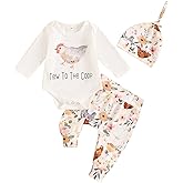 Newborn Baby Boy Girl Coming Home Outfit Letter Print Romper + Long Pants + Hat Set 3Pcs Cute Infant Clothes