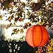 Allsop Home and Garden Soji Original 10” Round LED Outdoor Solar Lantern, Handmade with Weather-Resistant UV Treated Nylon, Stainless Steel Hardware, Auto sensor on/off, Chinese Style Globe Light, Orange (1-count)