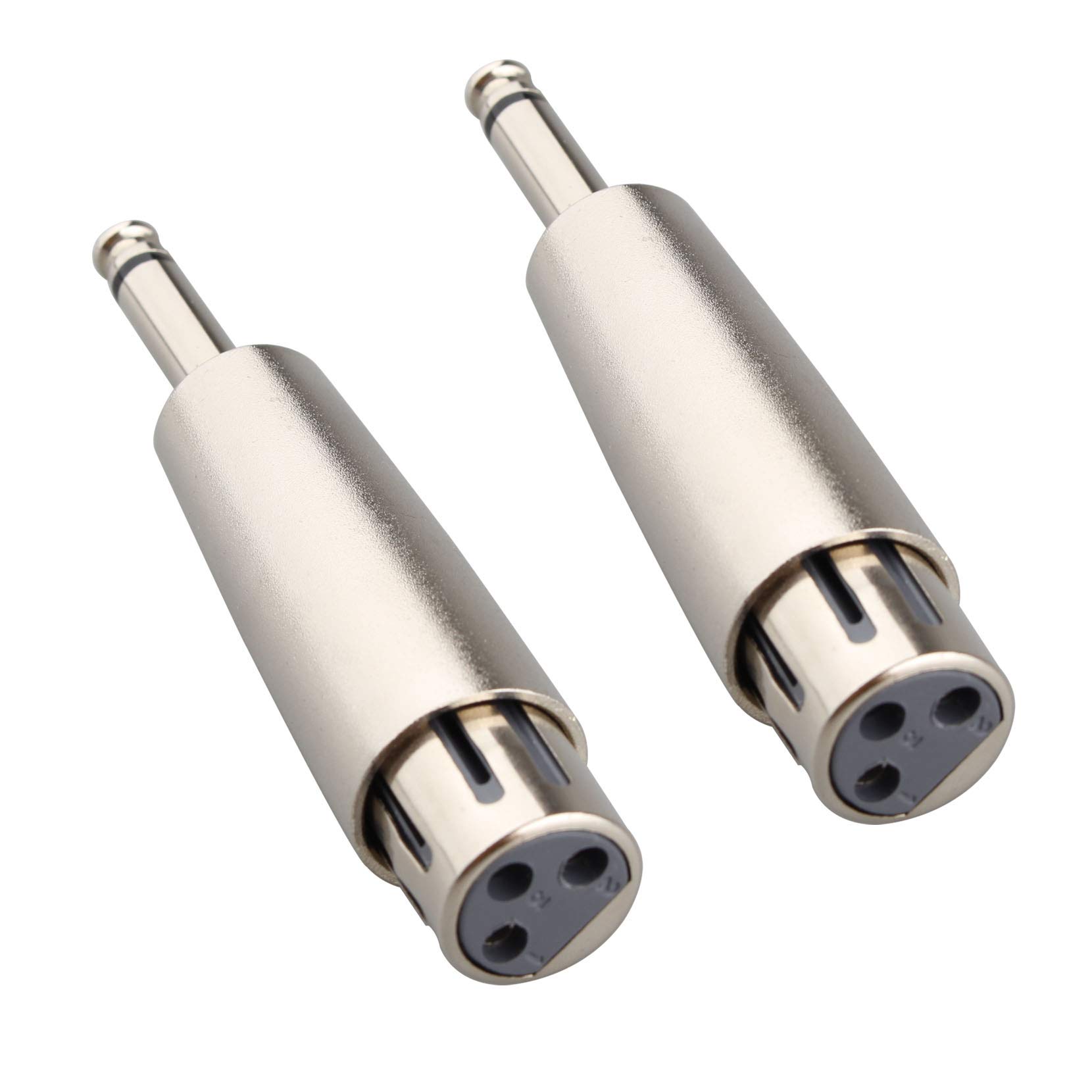 Jopto 2PCS XLR to Female 6.35mm Jack Lead Plug Mono Cable Coupler Adapter 1/4Inch Male TRS Adapter Plug Gender Changer - XLR-F to 3 Pin Female Stereo Audio Microphone Converter Connector