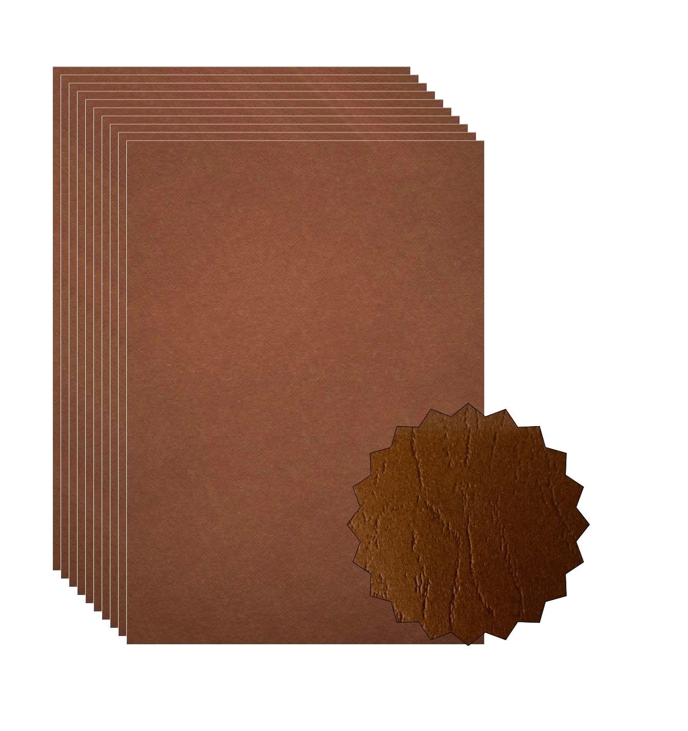 ASENME Textured Cardboard Set, 30 Units of 250 Grams Textured Cardboard (Brown, A4/30Units)