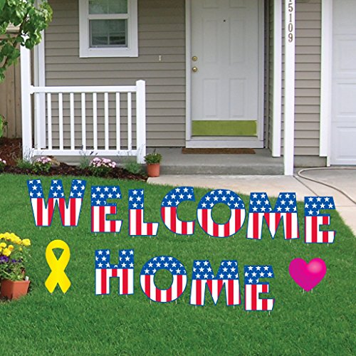 Welcome Home Letters Yard Card - 13 Pcs. with 26 Short Stakes