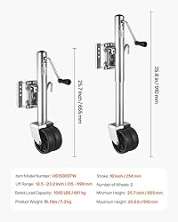 VEVOR Trailer Jack with Wheel, 1500 lbs Load
