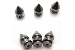 RUBYCA 12MM 100 Sets Metal Tree Spikes and Studs Metallic Screw-Back for DIY Leather-craft Black Gunmetal