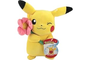 Pokémon 8" Pikachu with Flower Plush - Officially Licensed - Quality & Soft Stuffed Animal Toy - Add to Your Collection! - Valentine's Day & Easter Gift for Kids & Fans of Pokemon