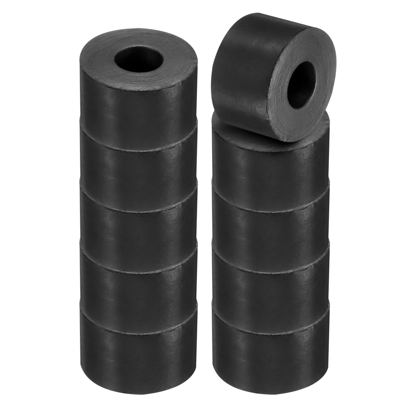 PATIKIL Multi Purpose Rubber Spacer, 10 Pcs 1"OD 0.39"ID 0.6"Thickness Neoprene Round Anti-Vibration Isolation Pads Isolator Rubber Bushings Spacer Washer for HVAC Bolts Car Accessories