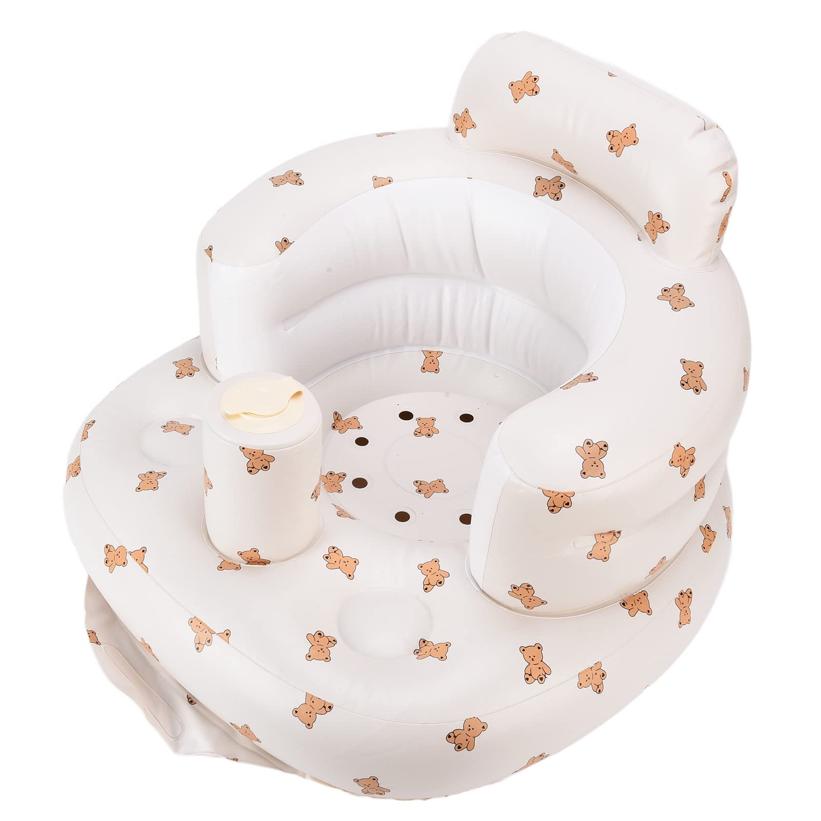 Inflatable Bathroom Sofa, Portable Baby Eating Chair PVC Spine Protection for Home for Outdoors(Love bear pattern[spot])