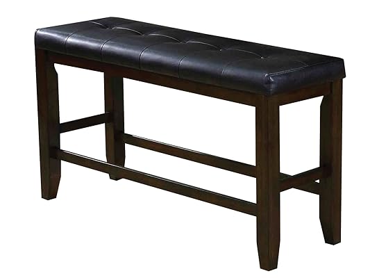 ACME Furniture bench, Black PU &amp; Espresso