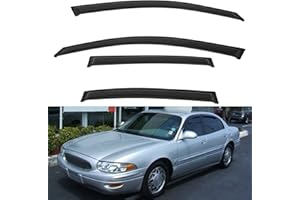 LQQDP 4pcs Front+Rear Smoke Tint Sun/Rain Guard Outside Mount Tape-On Vent Window Visors Compatible with 00-05 Lesabre