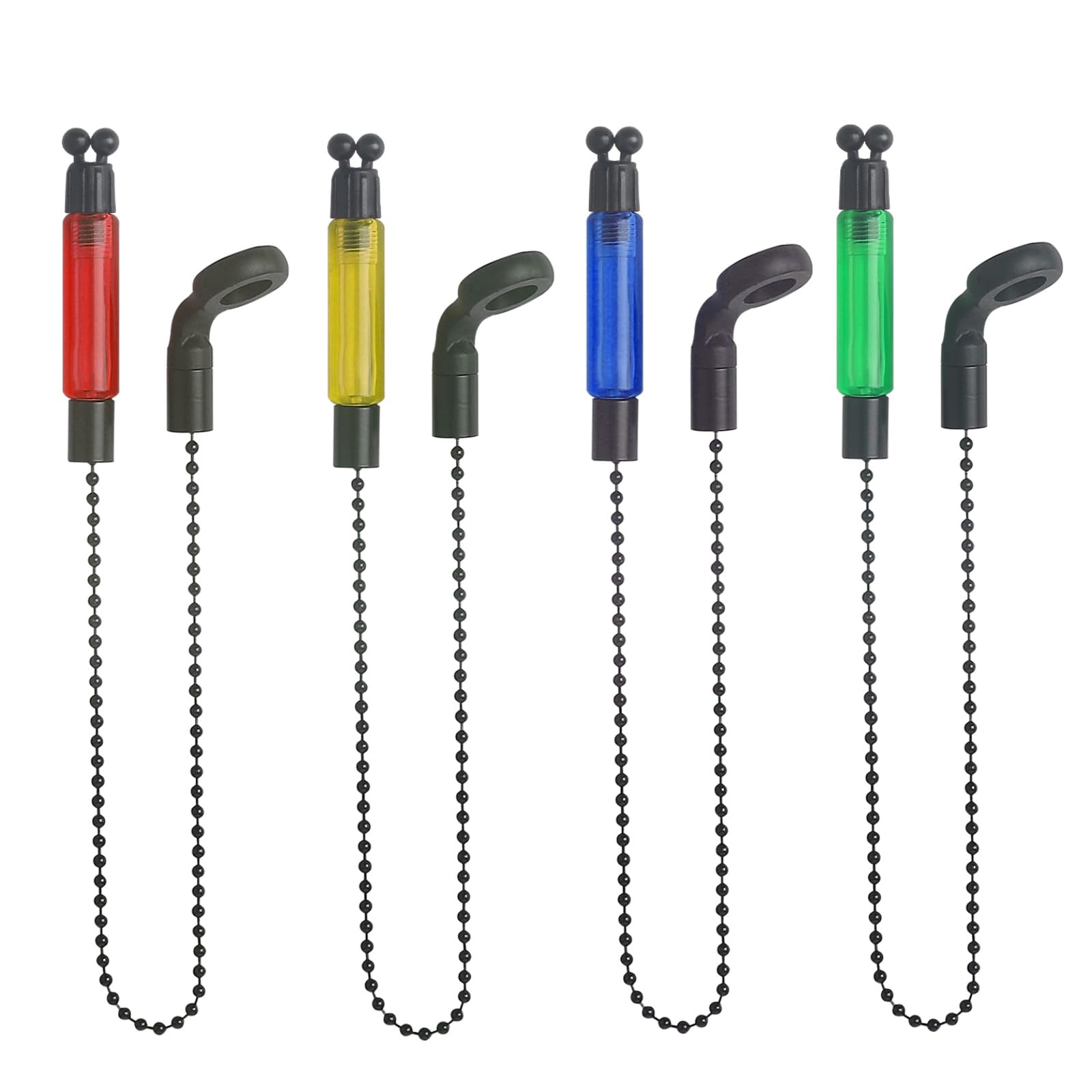 Annsywith 4 Pcs Light Carp Fishing Bobbins Swingers, Bite Indicators with Multiple Positions for Outdoor & Night Fishing
