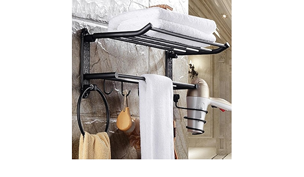 ZXY Toallero Vintage Cobre Plegable Negro con Toallero ...