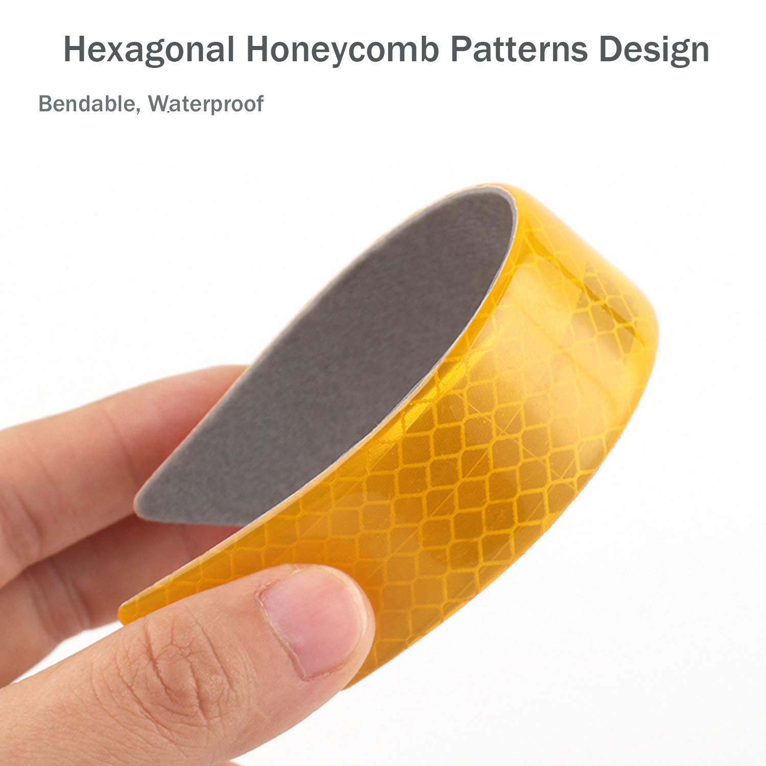 LOCEN Car Reflective Warning Sticker Wheel Side Door Edge Bumper Strip Protection Waterproof for Universal Household Appliances Buses - 2 Pack - Red