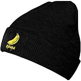 Tezmd Black Beanie Hat for Men Women Embroidered Knit Winter Beanies Cap