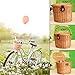 KINGSO Wicker Front Handlebar Bike Basket Bicycle Front Box with Lid and Handle