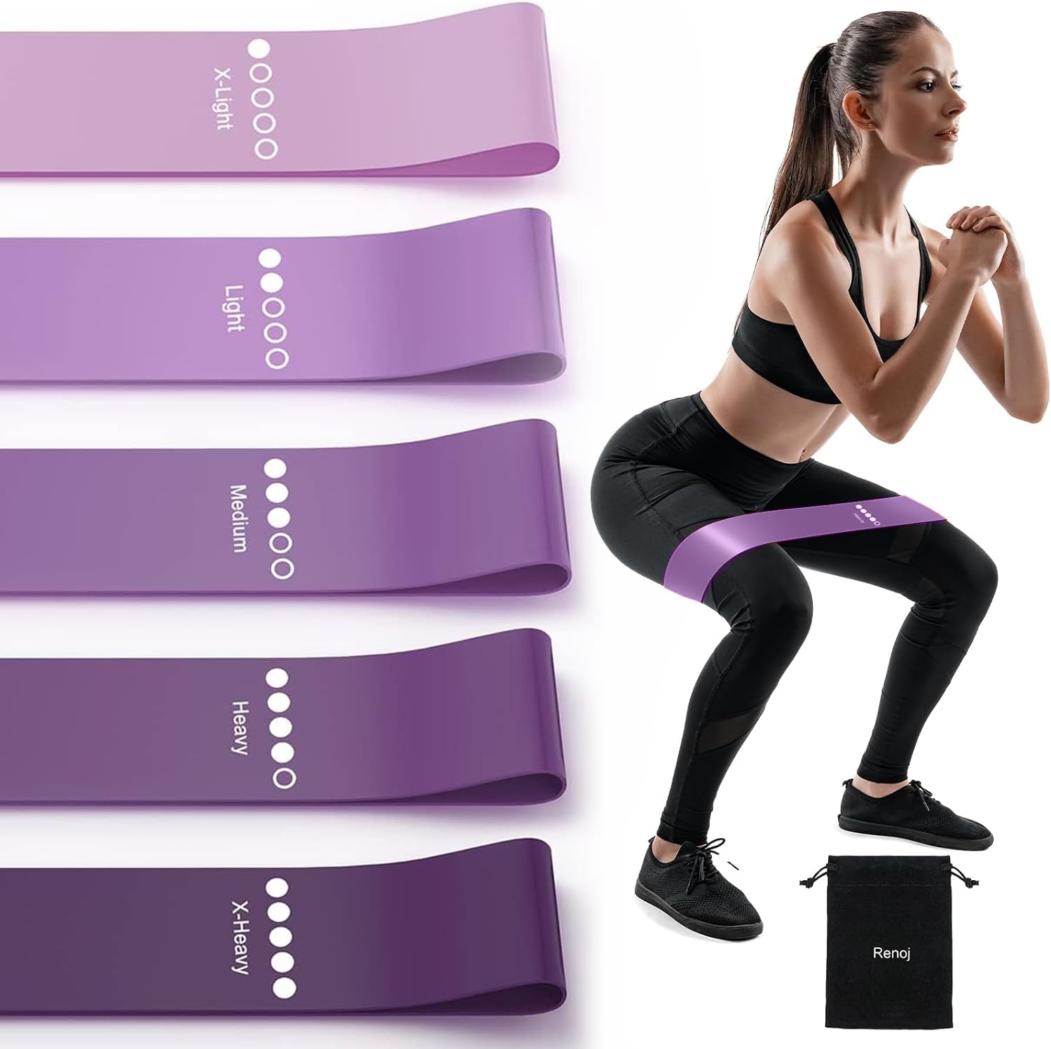 Photo 1 of Pilates Flexbands, Elastic Exercice Loop Bands for Pilates, Physical Therapy, Yoga?Bands for Working Out, 5 Set of Stretch Bands for Booty Legs