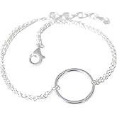 Open Circle Karma Bracelet in Sterling Silver 925