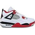 Nike Men's Air Jordan 4 Retro Fire Red 2020", White/Fire Red/Black/Tech Grey, 8