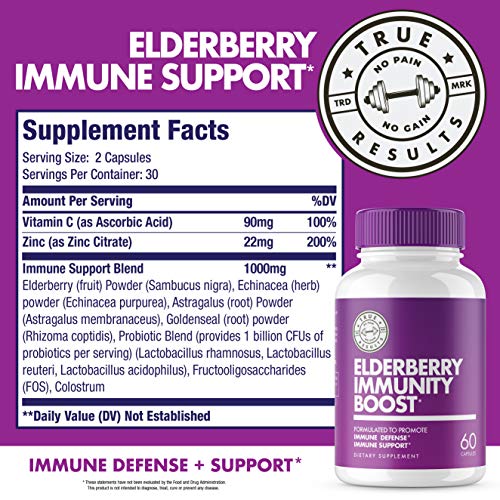Immune System Support Adults Kids Toddlers with Elderberry, Vitamin C